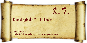 Kmetykó Tibor névjegykártya